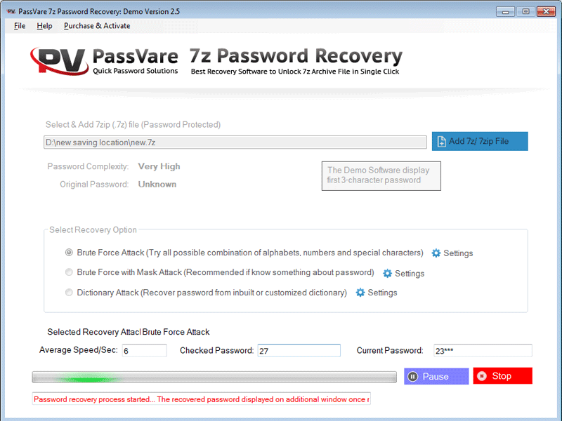 7z Password Recovery